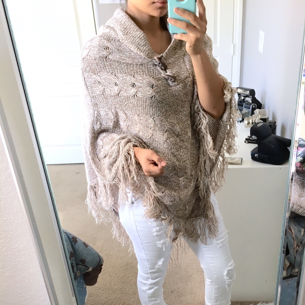 *SALE * INDIGO TAN PANCHO